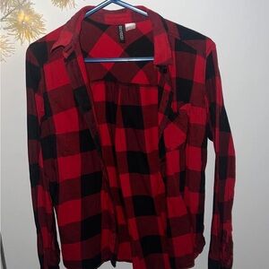 Forever 21 Red and Black Checkered Shirt